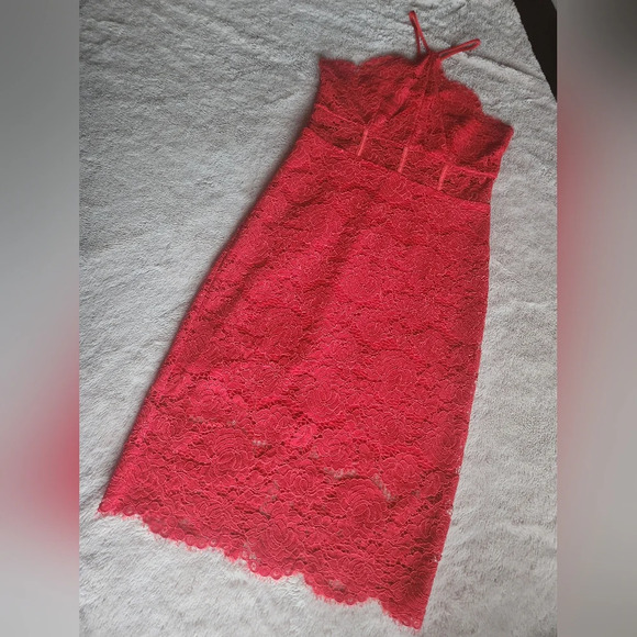 Gorgeous Express Red Lace Corset Waist Cocktail Dress - Picture 5 of 10